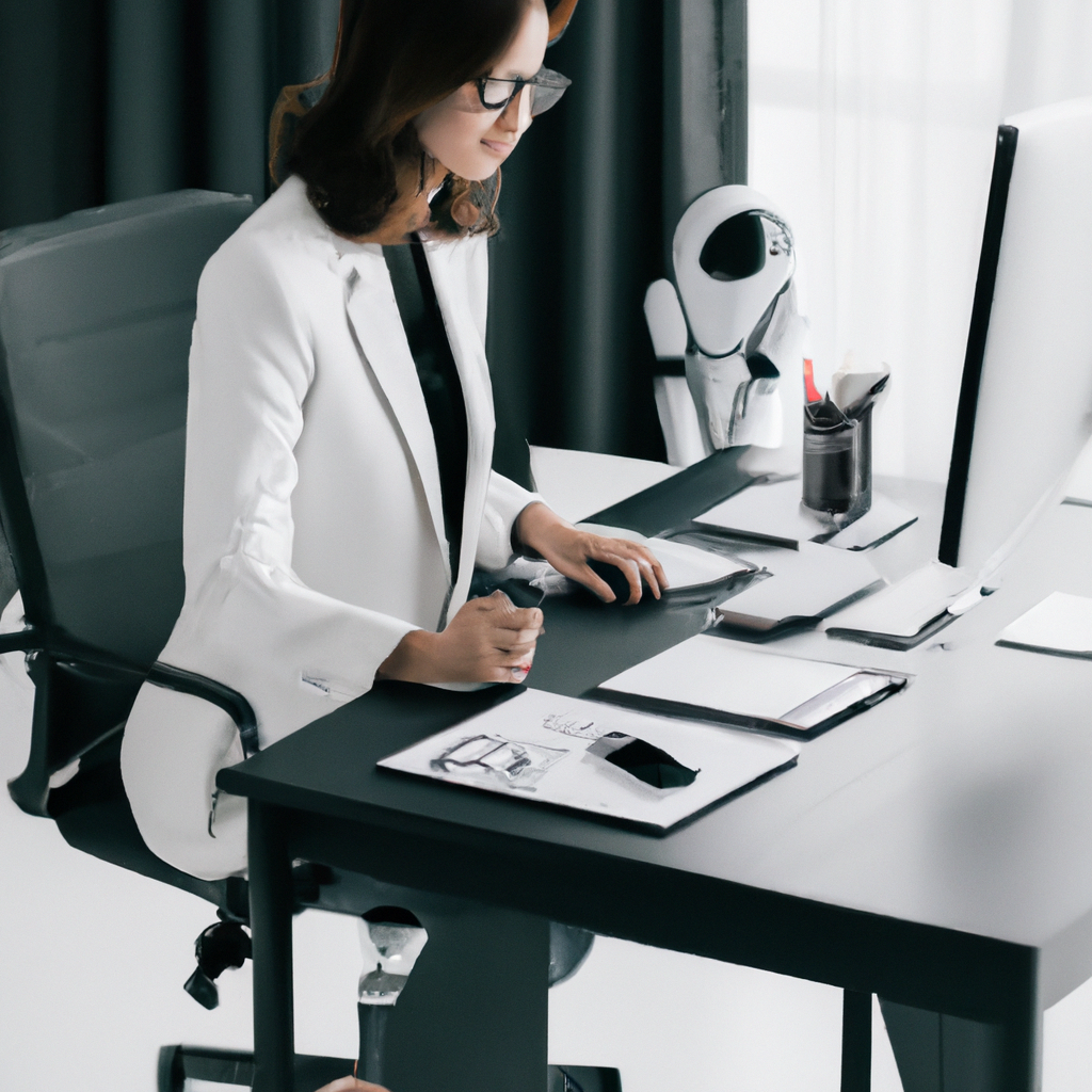 AI assistant working on computer